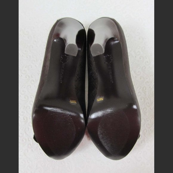 BCBGirls Elga Chocolate Printed Open Toe Heels - Picture 4 of 5